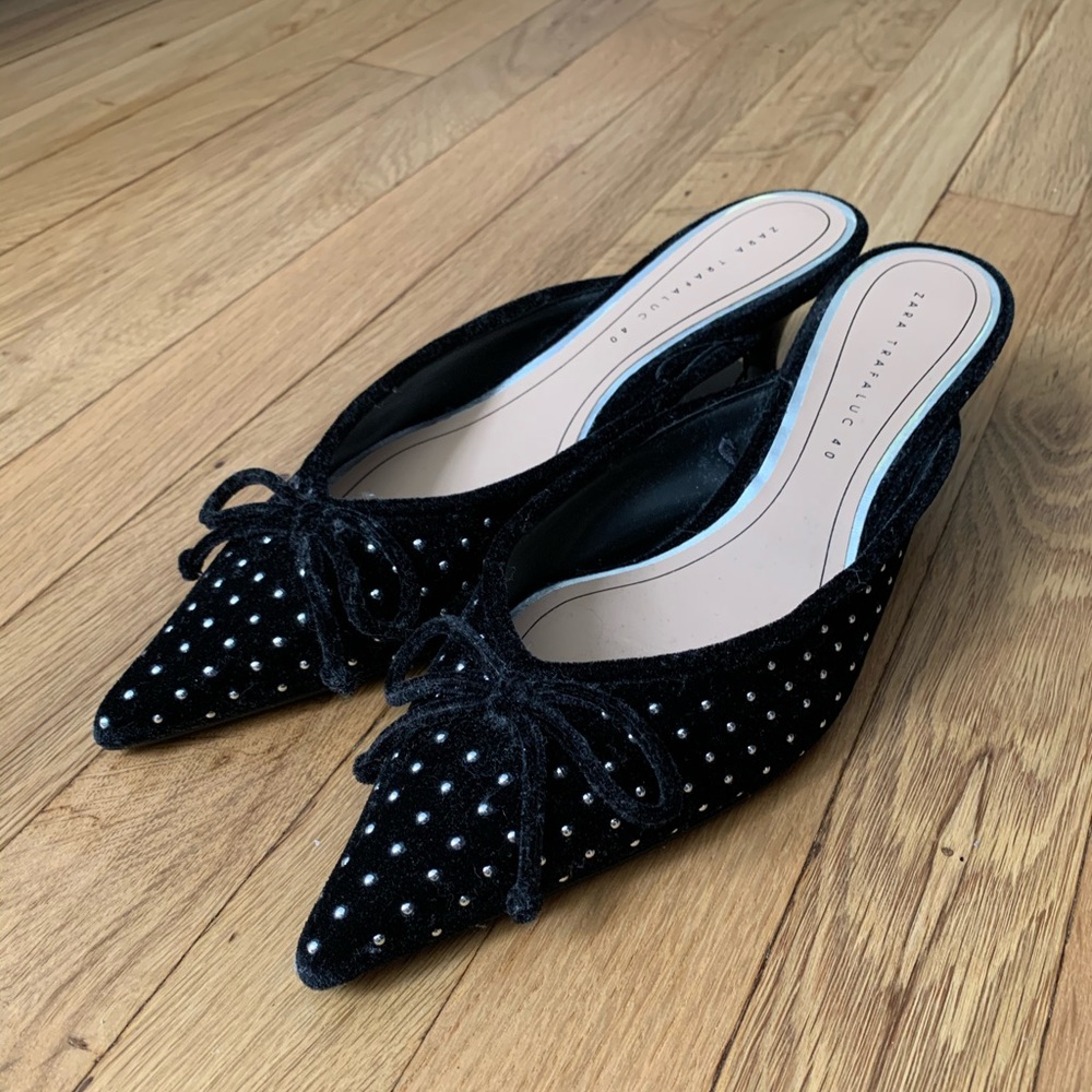 Zara kitten heel mules